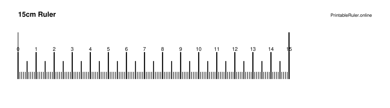 Preview of the 15cm printable ruler PDF
